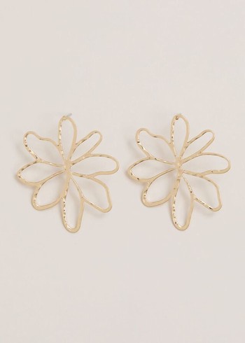 Phase Eight Gold Open Flower Stud Jewellery Gold USA | 4805637-IY